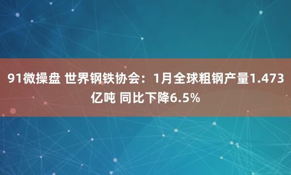 91微操盘 世界钢铁协会：1月全球粗钢产量1.473亿吨 同比下降6.5%